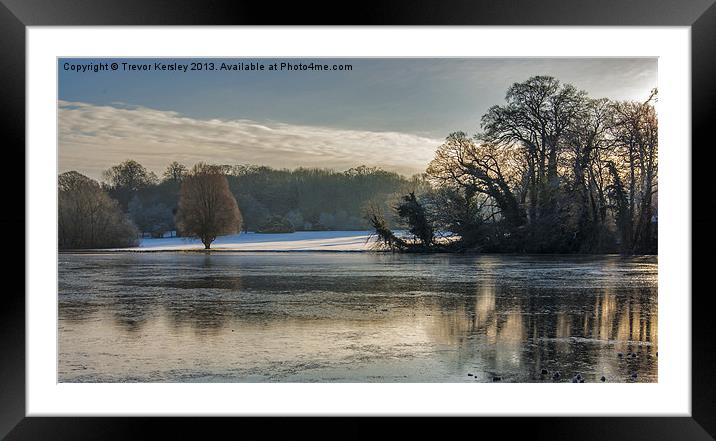 Newburgh Pond in Winter Framed Mounted Print by Trevor Kersley RIP