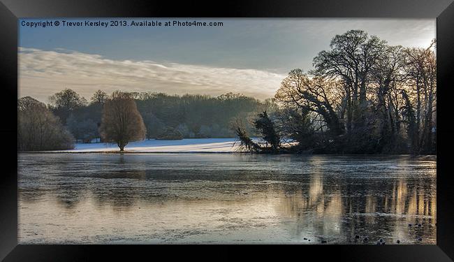 Newburgh Pond in Winter Framed Print by Trevor Kersley RIP