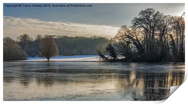 Newburgh Pond in Winter Print by Trevor Kersley RIP