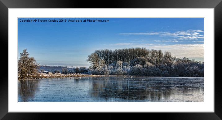 The Pond in Winter Framed Mounted Print by Trevor Kersley RIP