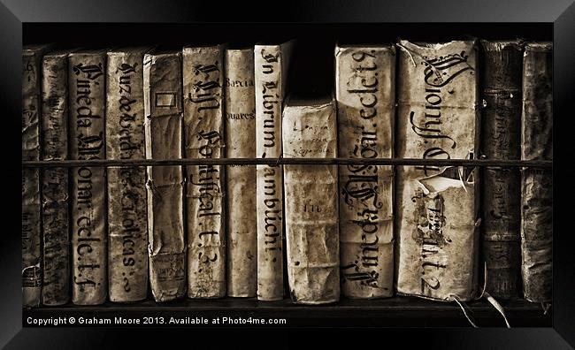 Ancient books Framed Print by Graham Moore