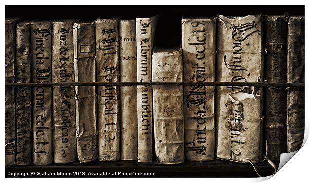 Ancient books Print by Graham Moore