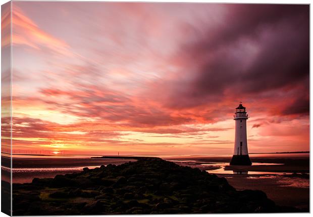 Perch Rock Sunset Canvas Print by Jed Pearson
