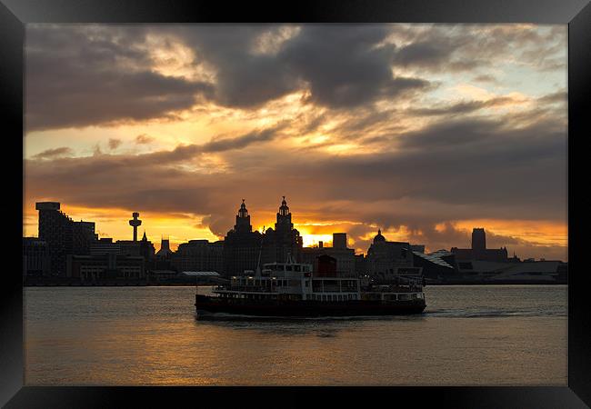 Mersey Ferry Sunrise Framed Print by Paul Farrell Photography