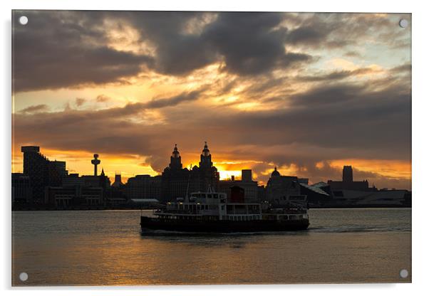 Mersey Ferry Sunrise Acrylic by Paul Farrell Photography