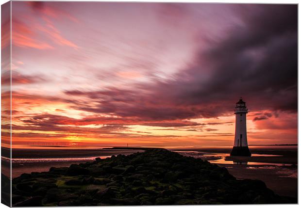 Lighthouse Sunset Canvas Print by Jed Pearson