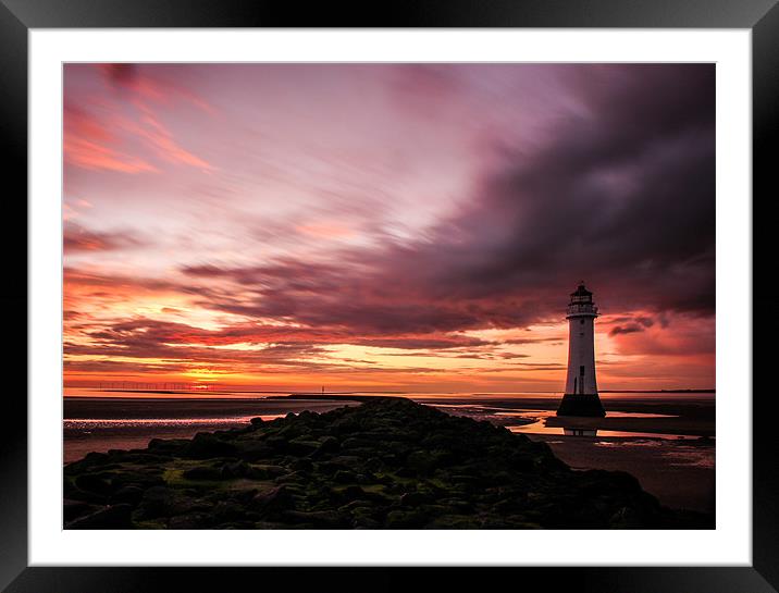 Lighthouse Sunset Framed Mounted Print by Jed Pearson