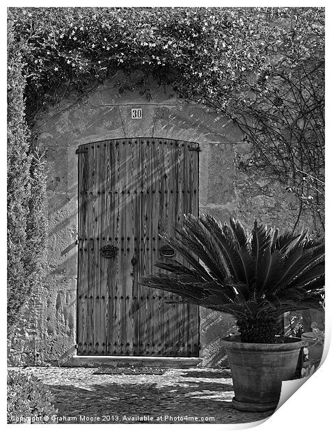 Mediterranean courtyard Print by Graham Moore