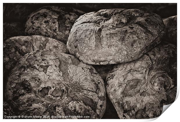 Rustic bread loaves Print by Graham Moore