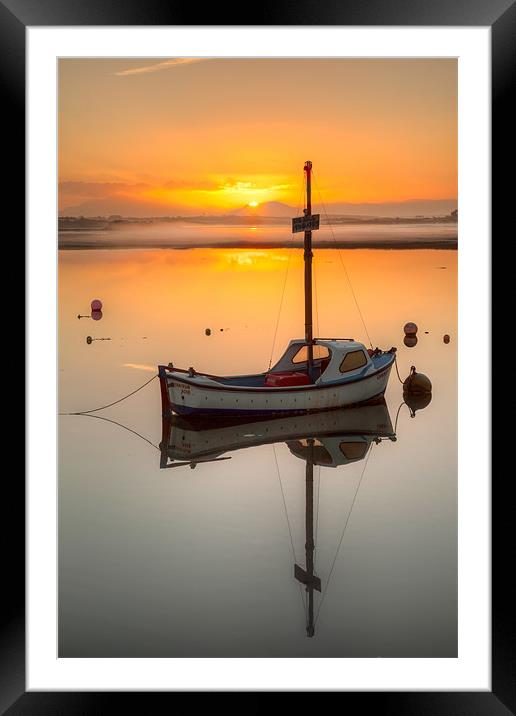 Boats in the sunrise Framed Mounted Print by Gail Johnson