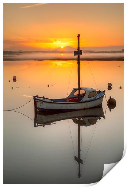 Boats in the sunrise Print by Gail Johnson