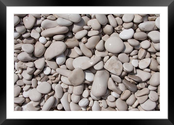 Pebbles on the beach, Hvar. Framed Mounted Print by Adam Clarkson