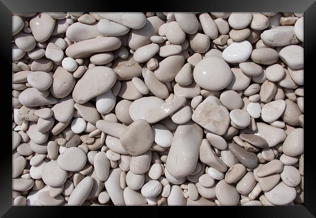 Pebbles on the beach, Hvar. Framed Print by Adam Clarkson