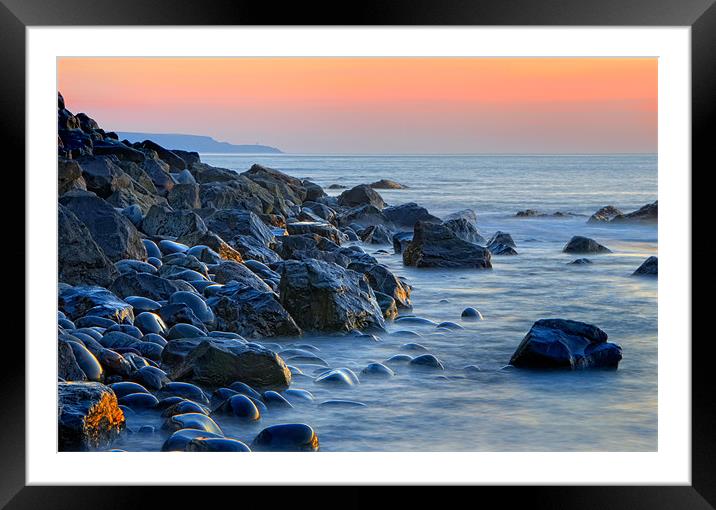 Across the bay to Hartland Framed Mounted Print by nick woodrow