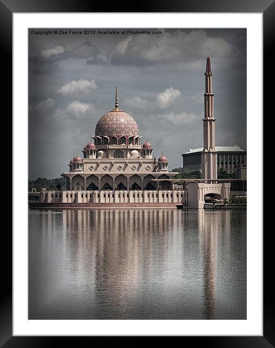 The Putra Mosque in Putrajaya Framed Mounted Print by Zoe Ferrie