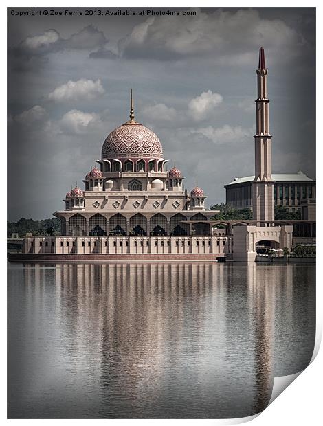 The Putra Mosque in Putrajaya Print by Zoe Ferrie