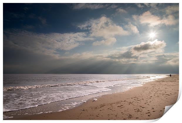 Gorleston Beach looking south Print by Stephen Mole