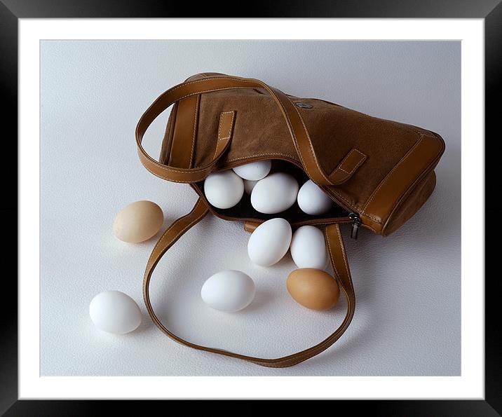 Happy eggs in the bag Framed Mounted Print by sadaf Ganjavi