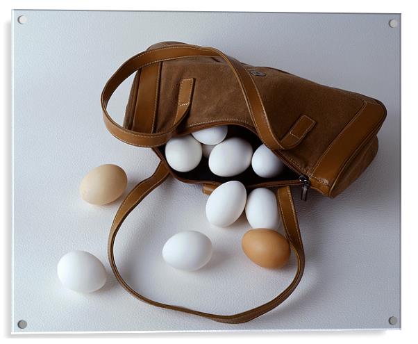 Happy eggs in the bag Acrylic by sadaf Ganjavi