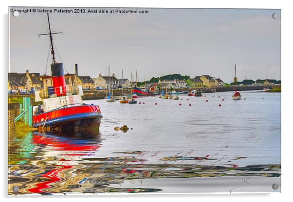 Irvine Harbour & Garnock Acrylic by Valerie Paterson