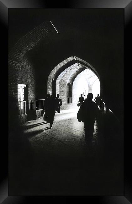 People through tunnel of life Framed Print by sadaf Ganjavi