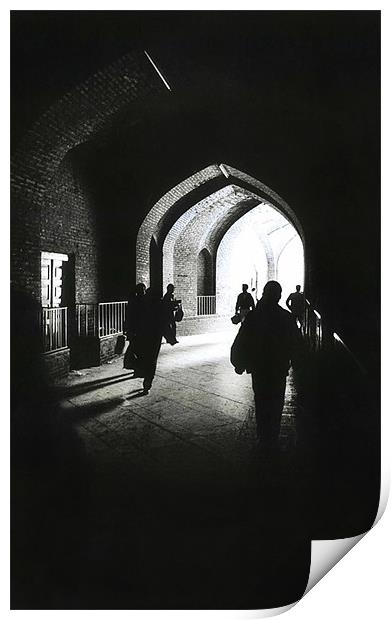 People through tunnel of life Print by sadaf Ganjavi