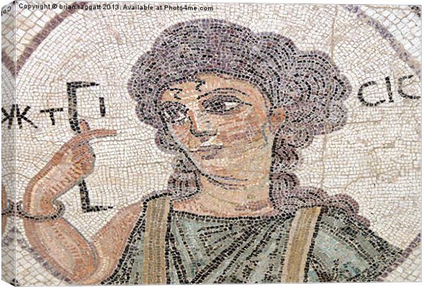 Roman Mosaic Paphos Cyprus Detail Canvas Print by Brian  Raggatt