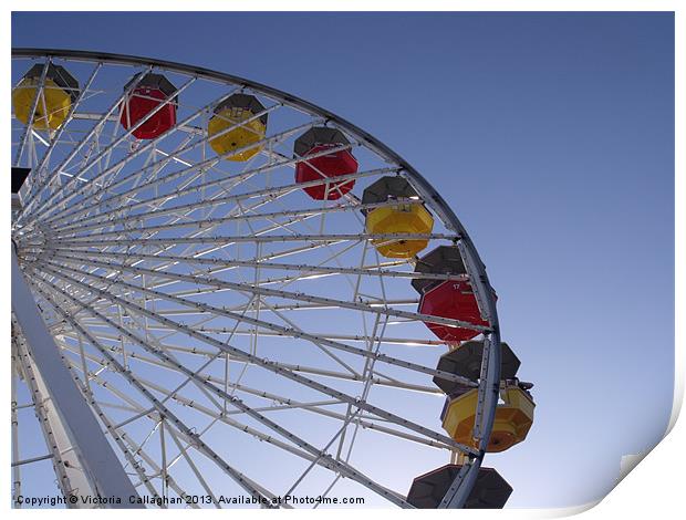 Ferris Wheel Santa Monica Pier Print by Victoria  Callaghan