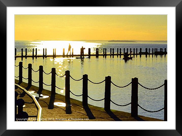 Arty Shadows,Silhouettes and Sunset Framed Mounted Print by Paula Palmer canvas
