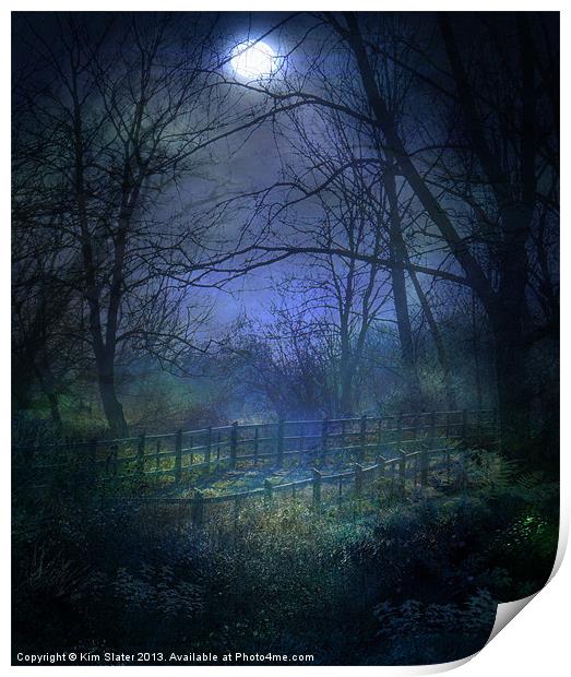 Moonlit Walk Print by Kim Slater