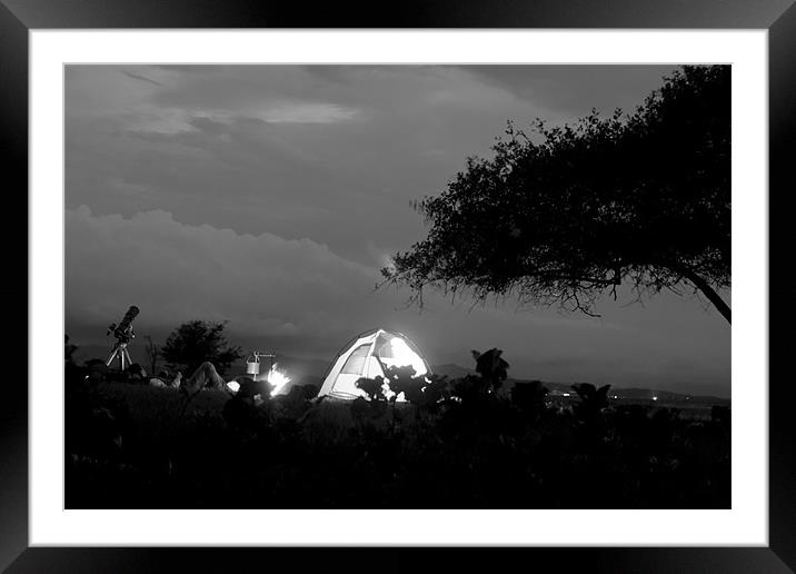 Astrologers night time camp site Framed Mounted Print by Arfabita  