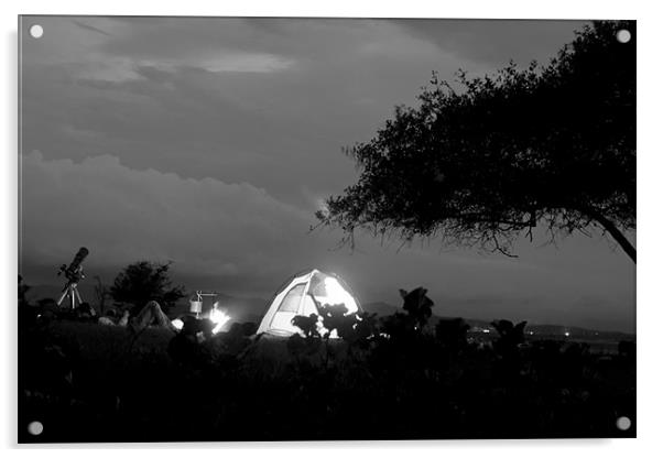 Astrologers night time camp site Acrylic by Arfabita  