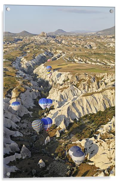 Hot air balloons drifting through a Gorge Acrylic by Arfabita  