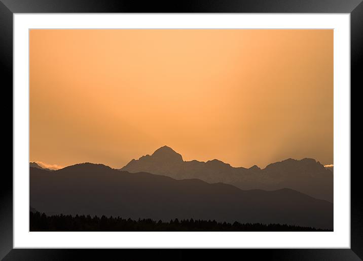 Sunset behind the Julian Alps Framed Mounted Print by Ian Middleton