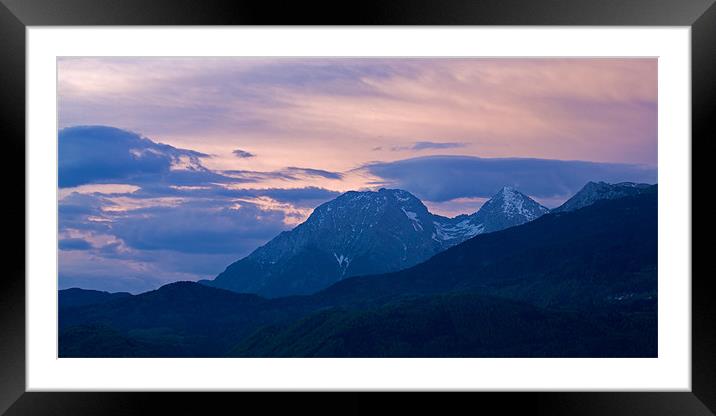 Kamnik Alps at sunset Framed Mounted Print by Ian Middleton