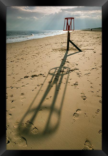 Beacon on Gorleston Beach Framed Print by Stephen Mole