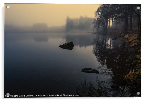 Foggy Blea Tarn Acrylic by David Lewins (LRPS)