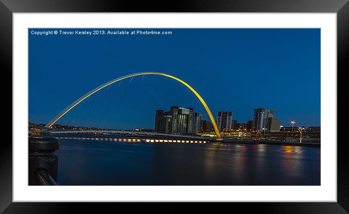 Night on the Tyne Framed Mounted Print by Trevor Kersley RIP