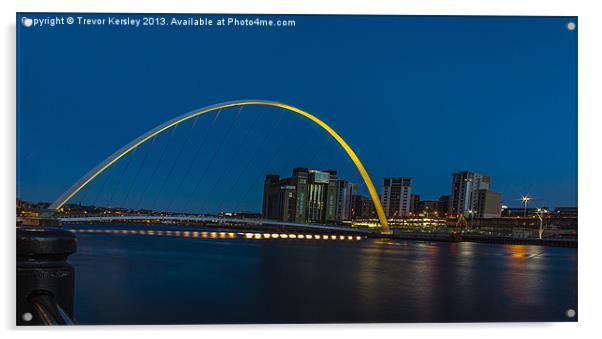 Night on the Tyne Acrylic by Trevor Kersley RIP