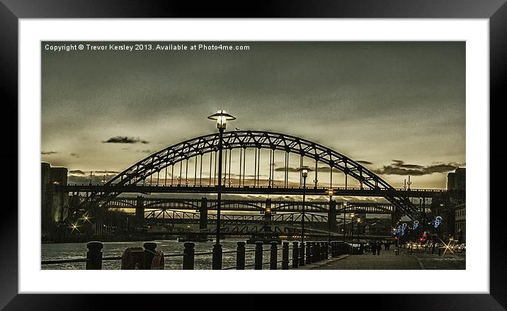 Tyne Bridges Framed Mounted Print by Trevor Kersley RIP