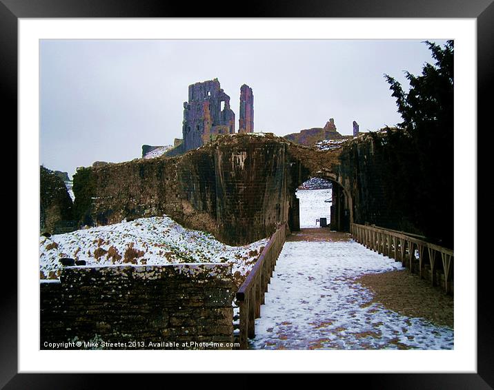 Snow at Corfe Framed Mounted Print by Mike Streeter