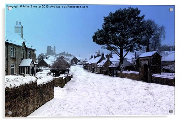 Snowy Corfe Acrylic by Mike Streeter