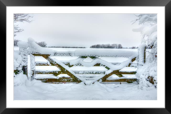 Snowy Gate Framed Mounted Print by Mike Gorton