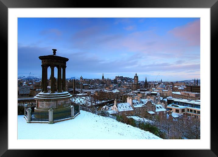 Edinburgh in the snow Framed Mounted Print by James Marsden
