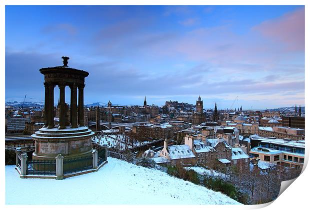 Edinburgh in the snow Print by James Marsden