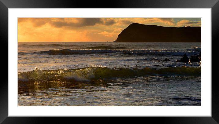 Sunset Kinard beach Framed Mounted Print by barbara walsh