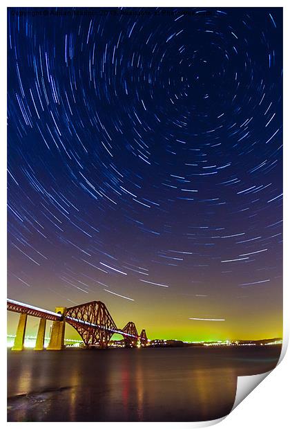 Forth Bridge Star Trails Print by Adrian Maricic