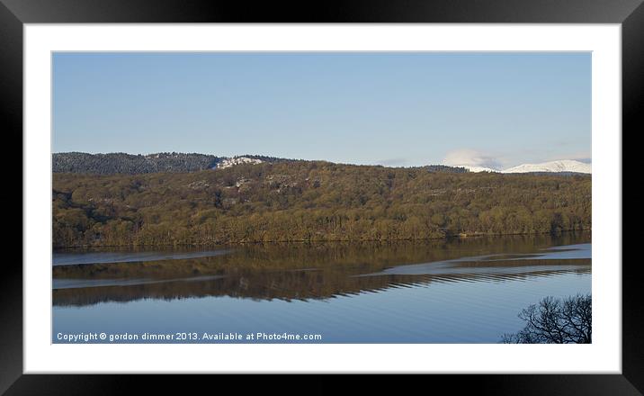 reflections on a beautiful lake Framed Mounted Print by Gordon Dimmer