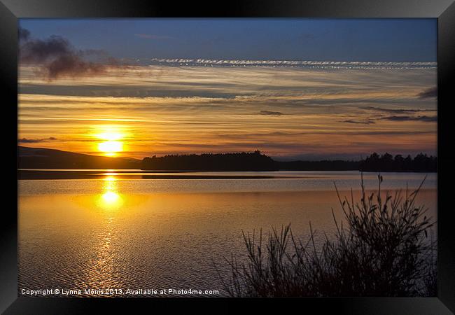 Sunset Over Gladhouse Reservoir Framed Print by Lynne Morris (Lswpp)