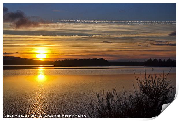 Sunset Over Gladhouse Reservoir Print by Lynne Morris (Lswpp)